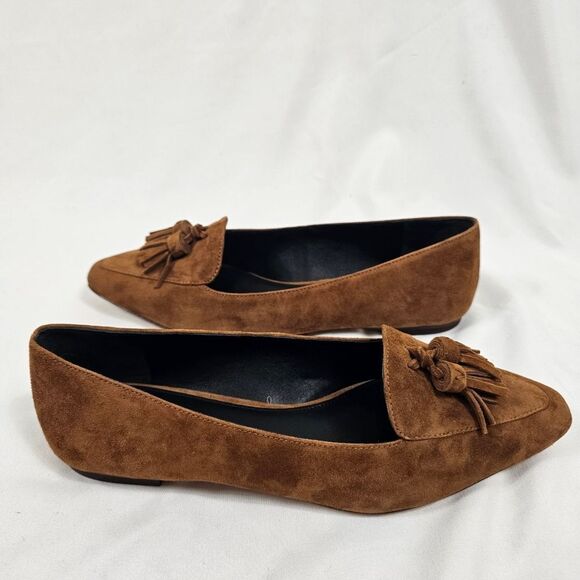 NIB Veronica Beard Cleo Tassel Snip Toe Loafers in Camel - Size 7 - Picture 10 of 10